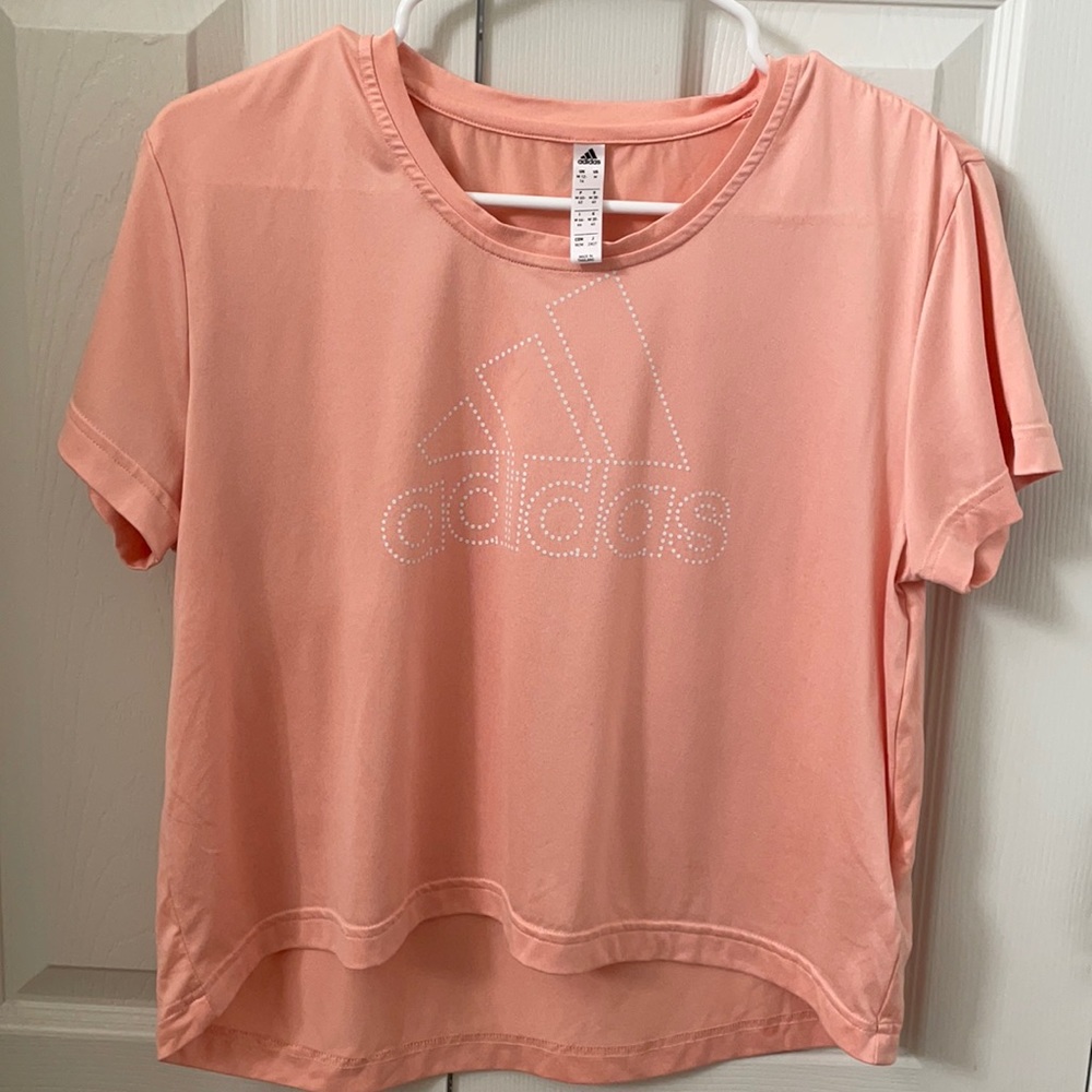 Peach adidas t-shirt